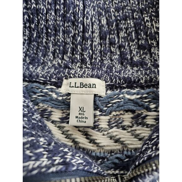 L.L Bean Marled Mock Neck Knit Cardigan Sweater Women's Size XL Zip Up - Picture 5 of 9